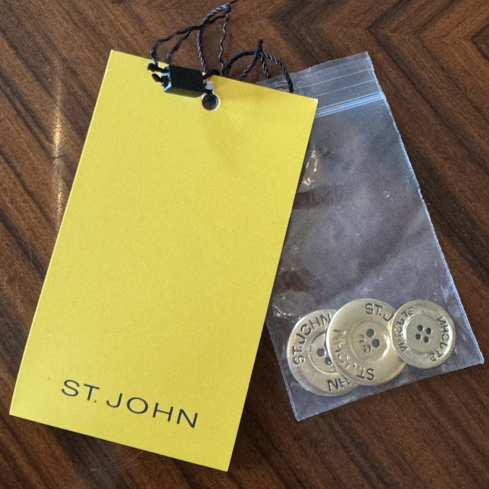 Lot of‎ 3 ST. JOHN Gold Tone Logo Replacement Buttons New With Tag